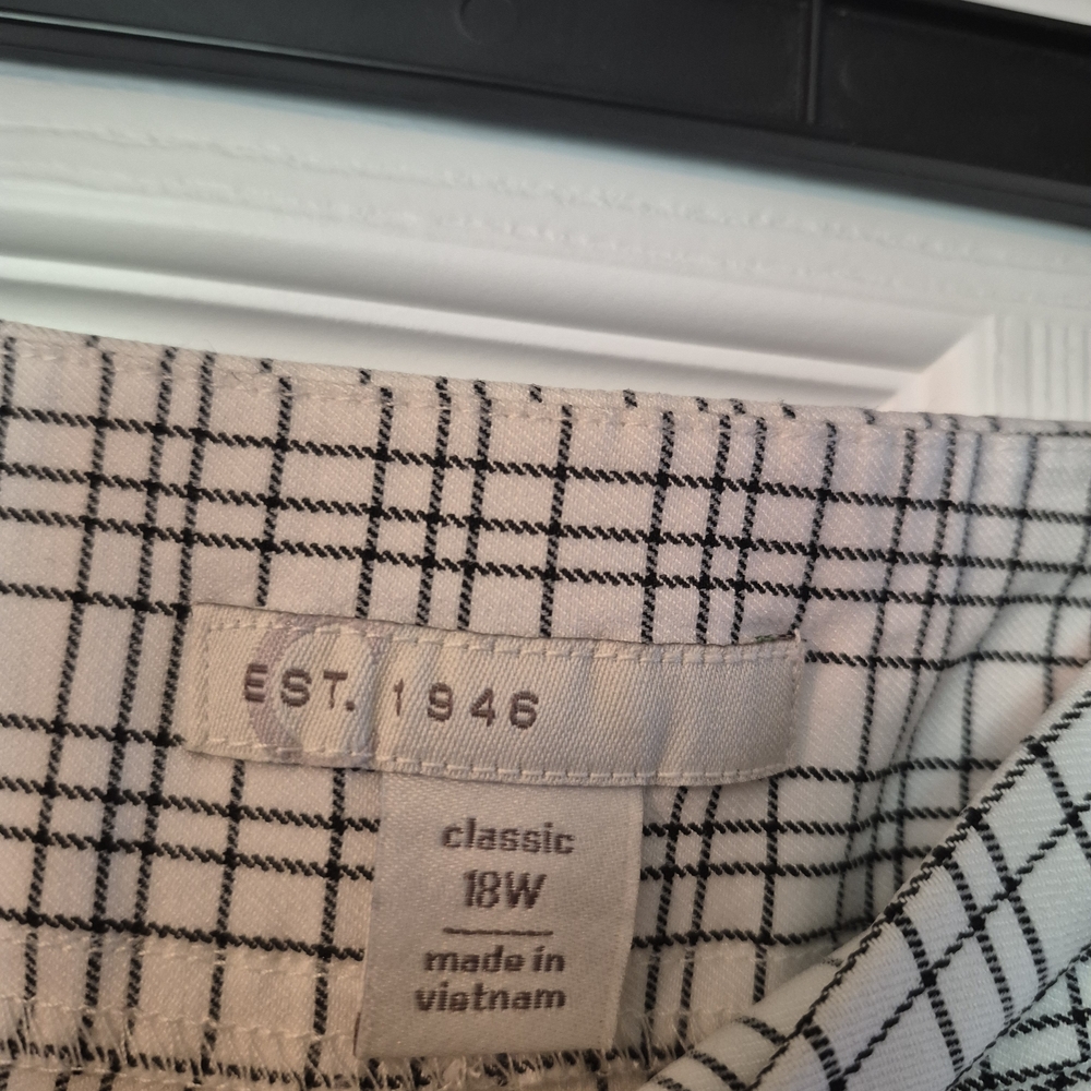 Classic Black and White Plaid Women's Trousers